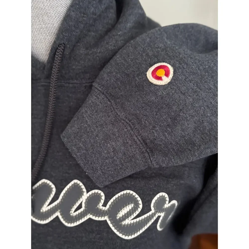 Denver Colorado State Flag University Hoodie Sweatshirt Gray Unisex Size S - Picture 4 of 8